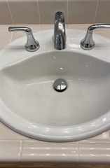 Bathroom sink faucet after replacement